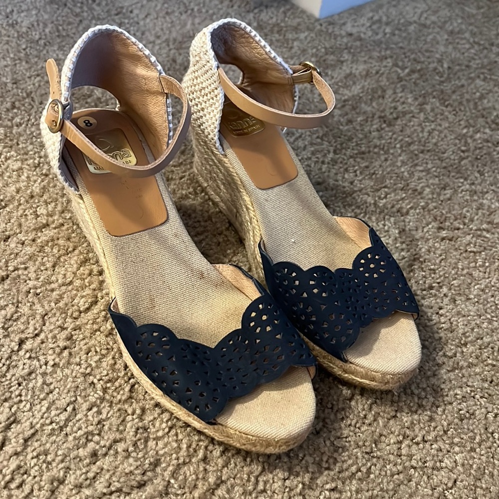Gently Worn Blue Wedges